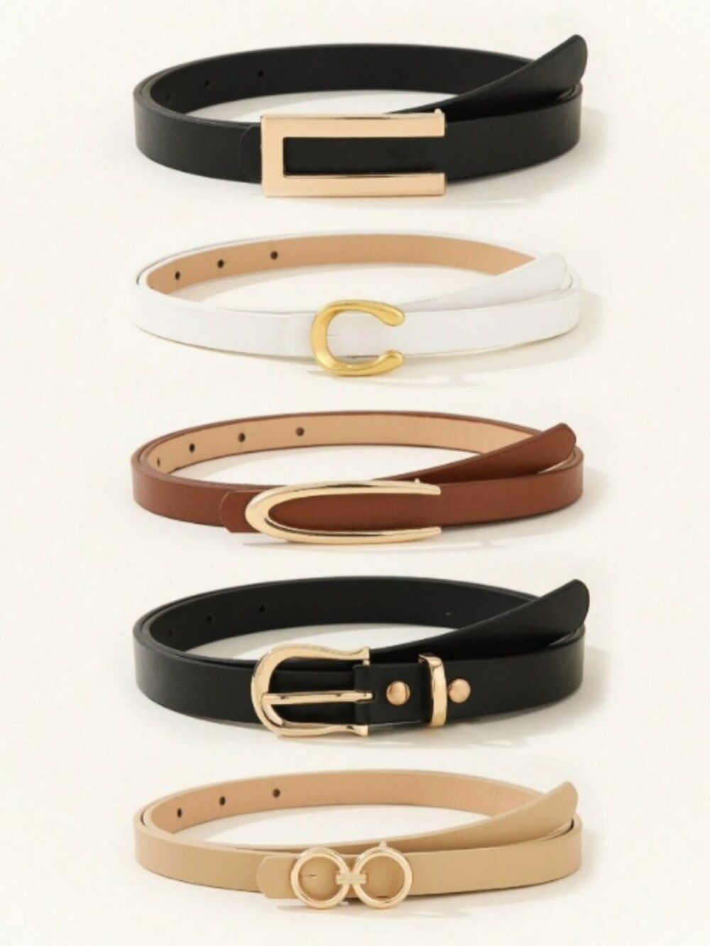 Five Piece Set Thin Waist Belts